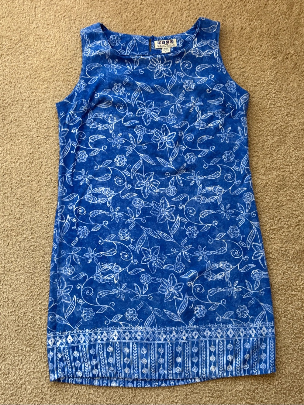 Blue Floral Midi Dress by Dana Buchman